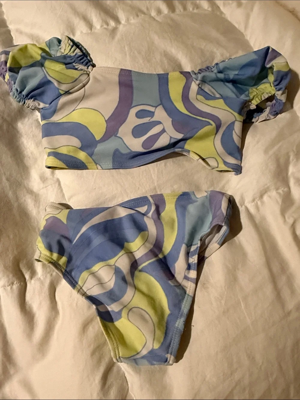 GAP Kids Two-Piece Swimsuit in Pastel Blue, Lavender & Yellow